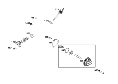 Lubrication Group Diagram and Parts List for 181D02-0005-01 100000 - 19Z999 Briggs and Stratton Engine